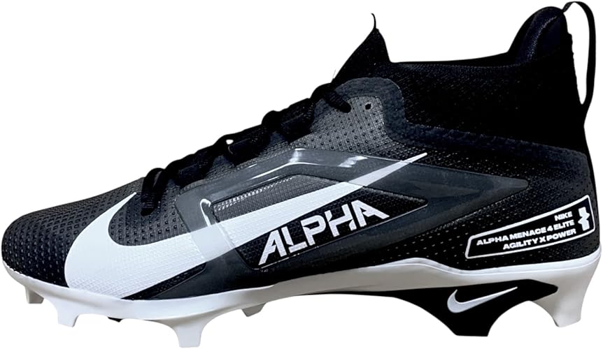 Nike Men's Alpha Menace 4 Pro NRG Football Cleats, Black/White, 10